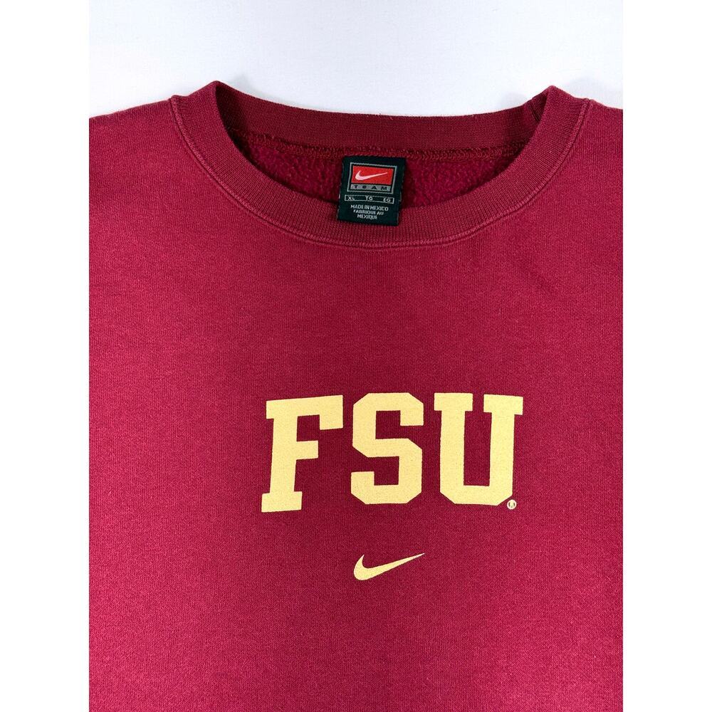 Vintage 90s Nike FSU Florida State Seminoles Center Swoosh Crewneck Sweatshirt - Picture 3 of 9